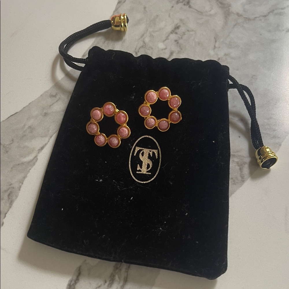Sylvia Toledano Elegant Pink and Gold Earrings